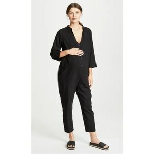 Hatch The Taylor Maternity Jumpsuit in Black Size Petite (0)